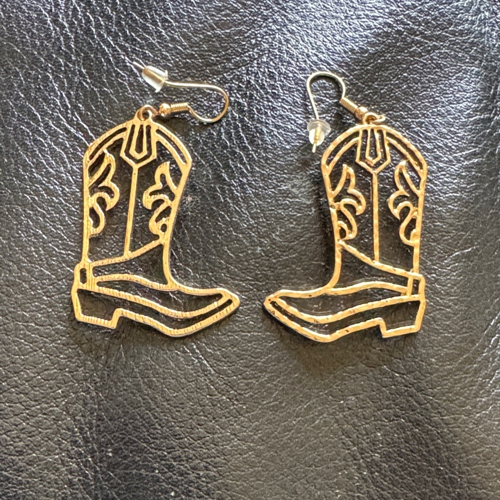Gold Boot Earrings